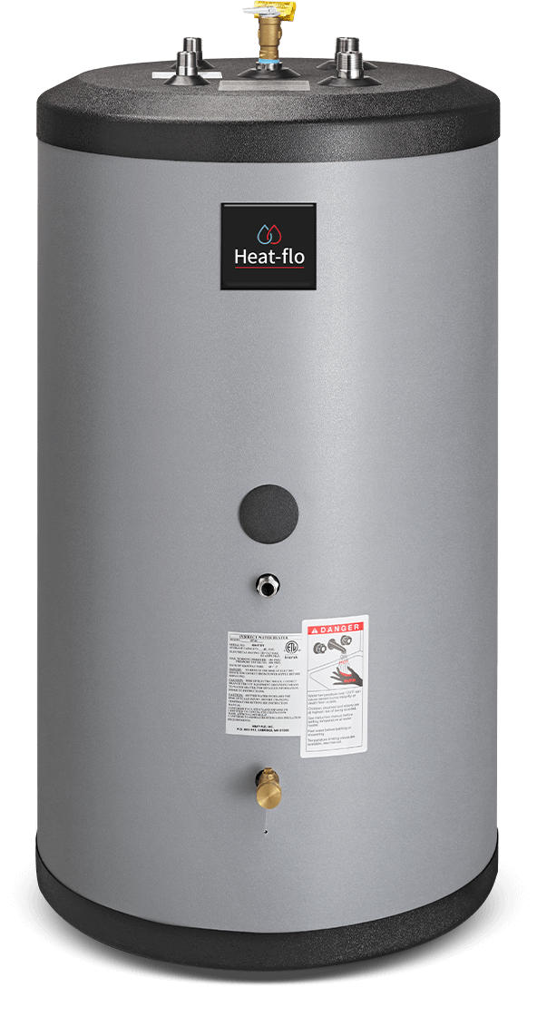 HF-50 HEAT-FLO 50GallonINDIRECT WATER HEATER, 316 STAINLESS STEEL, T&P VALVE INSTALLED, WITH AQUASTAT FOR FIELD INSTALL